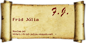 Frid Júlia névjegykártya