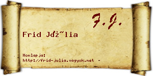 Frid Júlia névjegykártya