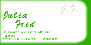 julia frid business card